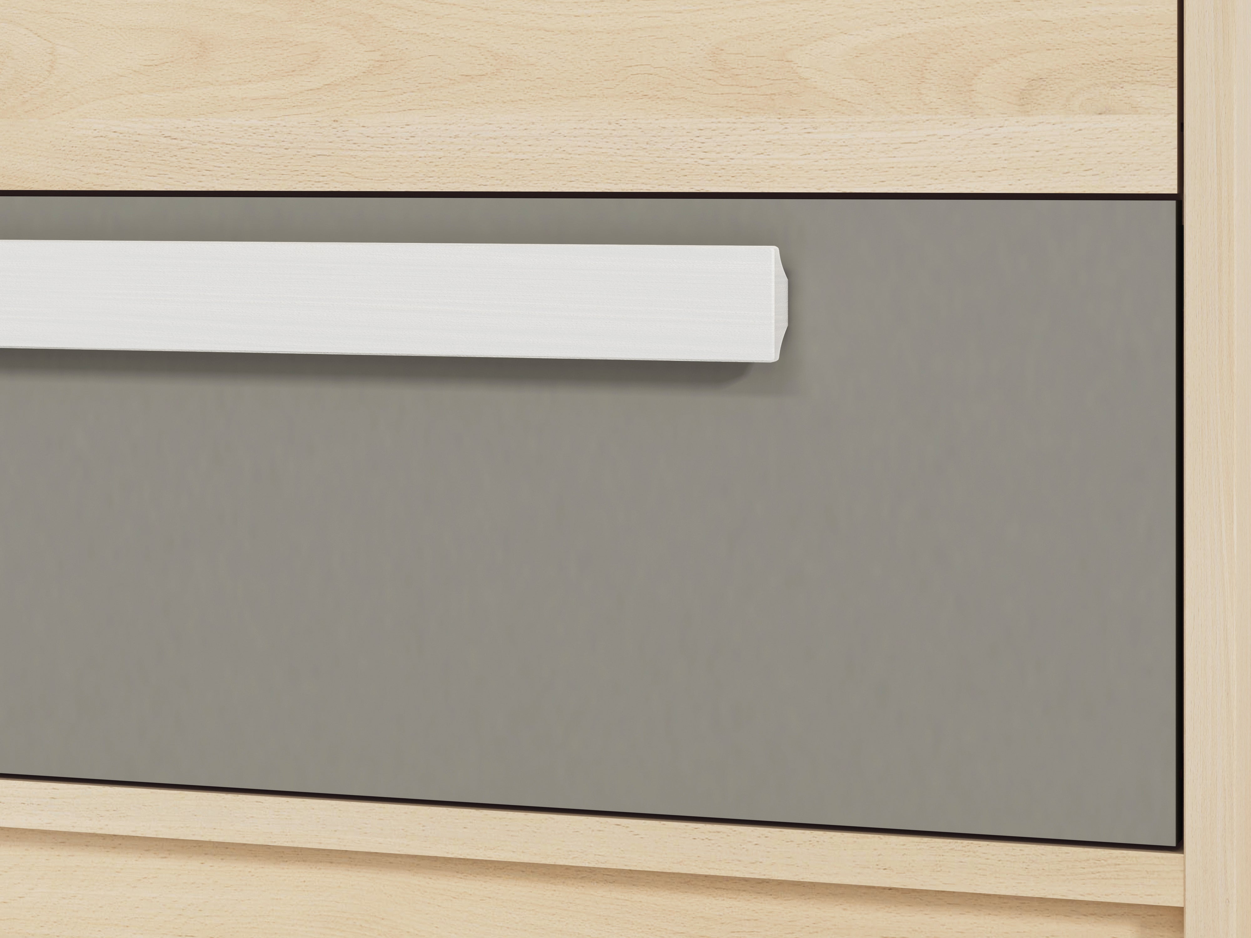 Commode, Buffet, Buffet moderne en Hêtre Fjord et Blanc avec tiroirs renforcés - Design élégant et pratique pour un rangement optimisé - Decora Home