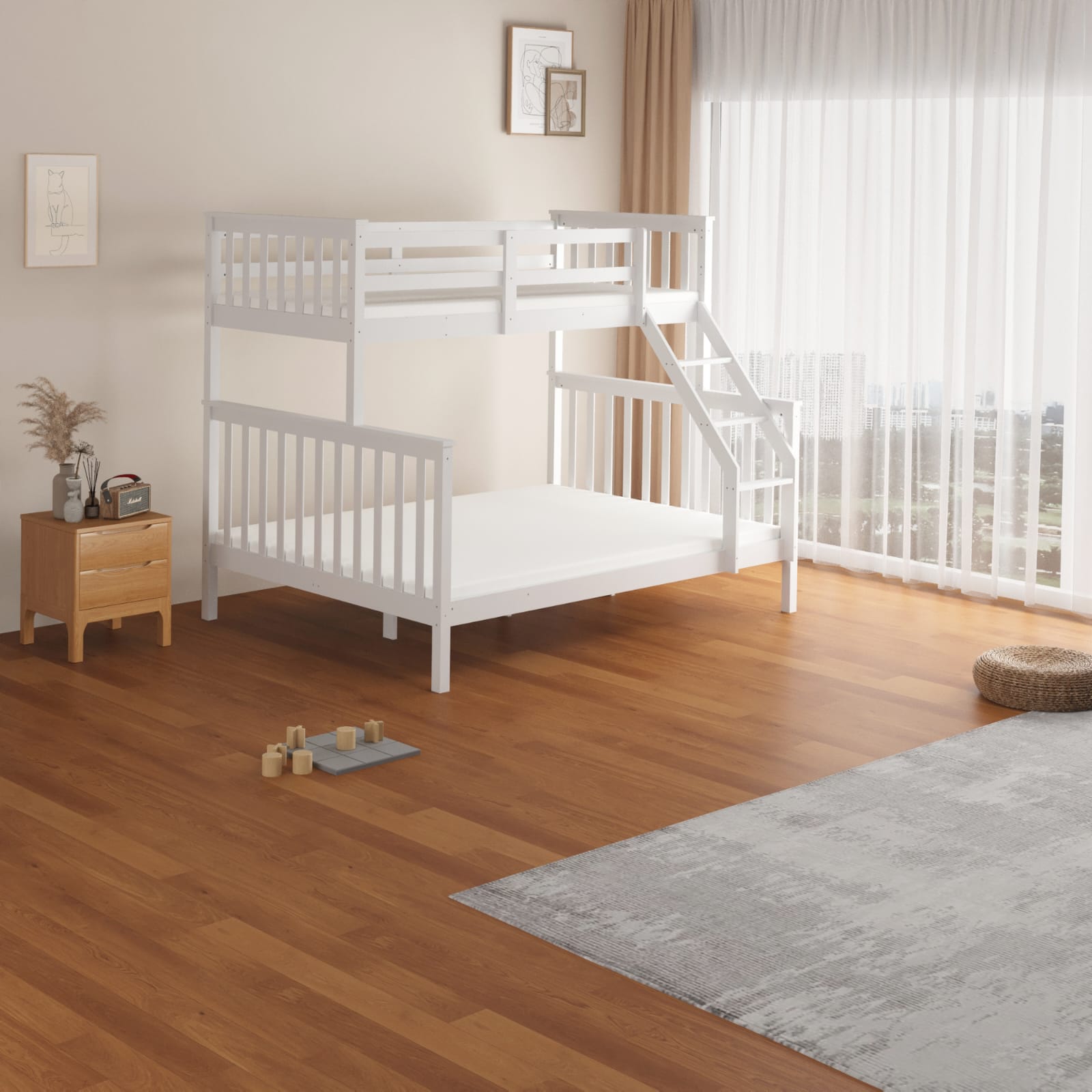 Lit superposé en bois Modèle 2+1 et 1+1 - Decora Home