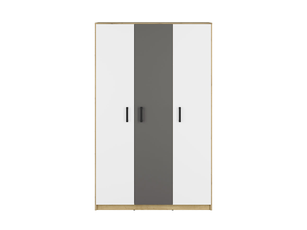 Armoire en Chêne Artisan et MDF Blanc + Anthracite avec Bordure ABS - Decora Home