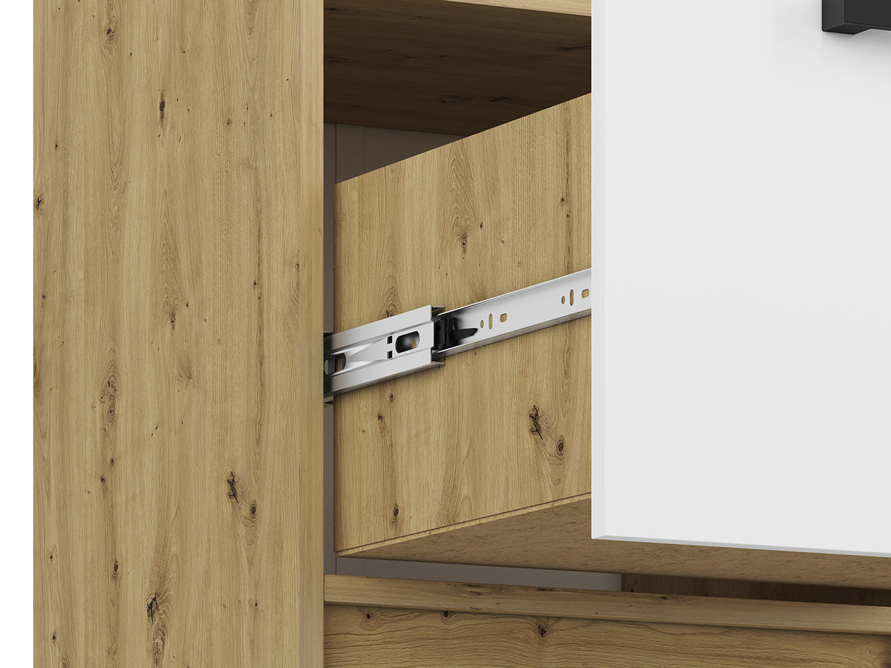 Étagère Murale Moderne en Chêne Artisan et MDF Blanc avec Bordure ABS - Résistante aux Rayures, à l'Humidité et aux Températures Élevées - Decora Home