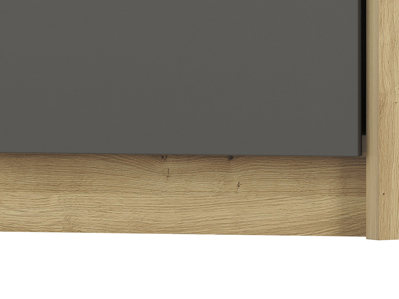 Armoire Moderne en Chêne Artisan et MDF Blanc + Anthracite avec Bordure ABS - Résistante à l'Humidité et aux Rayures, 191 cm - Decora Home