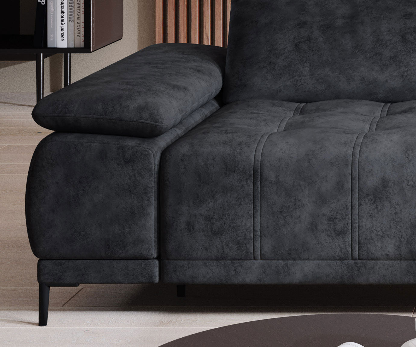 Canapé d'Angle Compact – Confort Personnalisé avec Appuis-tête réglables et profondeur d'assise modulable électriquement - Decora Home