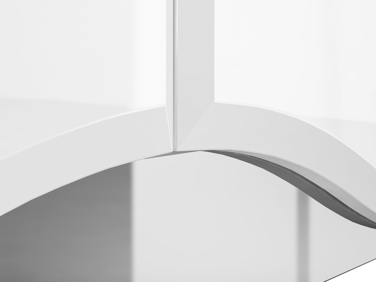 Vitrine de Rangement – Meuble Moderne Blanc Brillant avec Verre Trempé et Option Éclairage - Decora Home