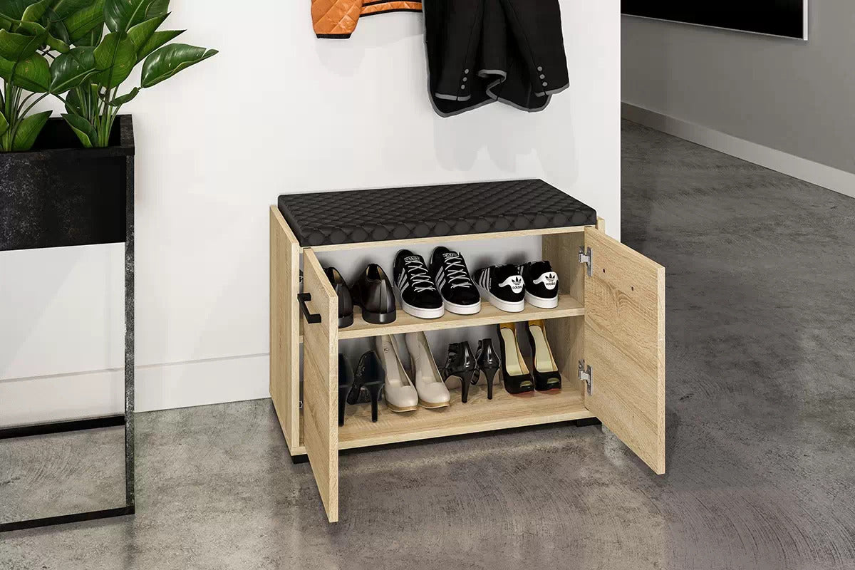 Meuble à Chaussures 2 Portes – Bois Clair Sonoma – Compact, Résistant & Élégant - Decora Home