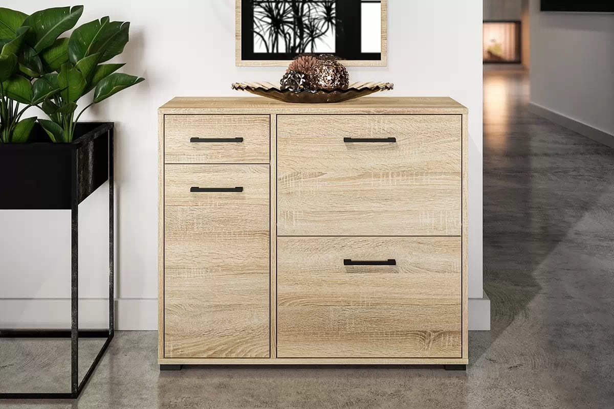 Armoire à Chaussures Contemporaine – Bois Sonoma, Haute Qualité et Finition ABS|Dernières pièces|Decora Home