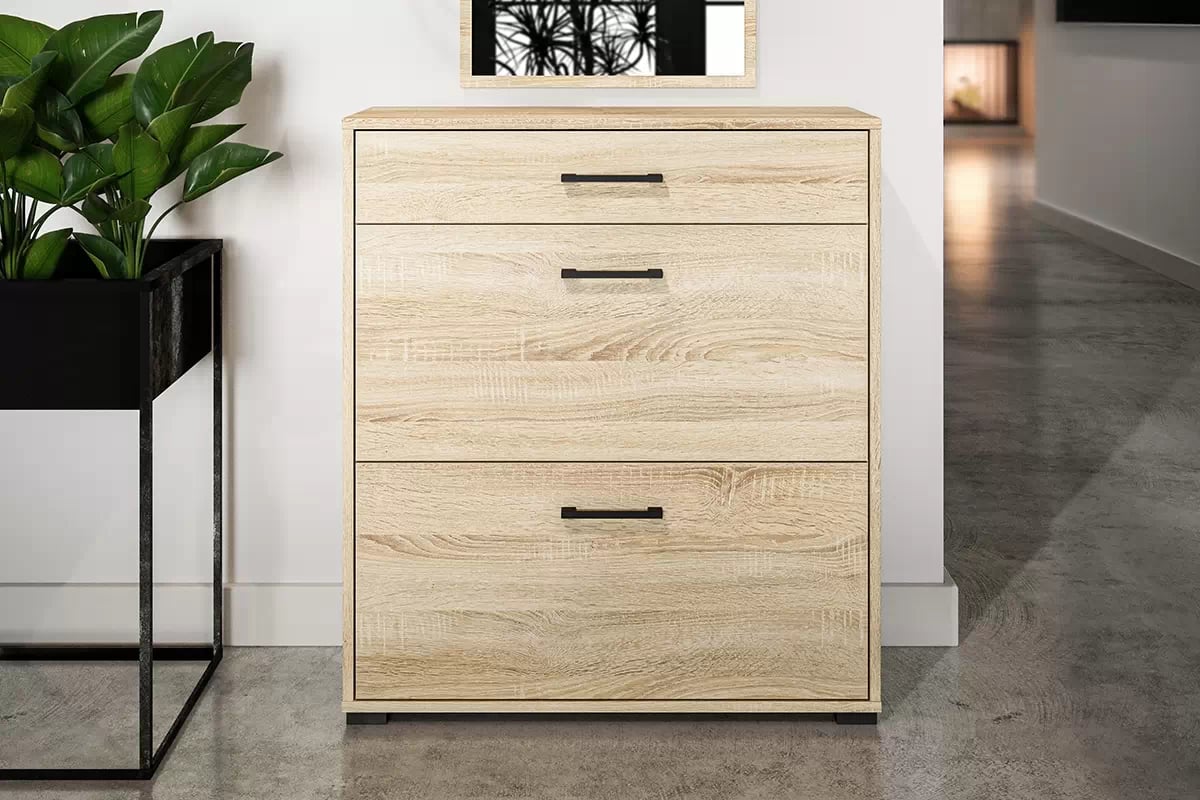 Meuble à Chaussures en Finition Chêne Clair – Structure Robuste, Design Compact et Élégant - Decora Home