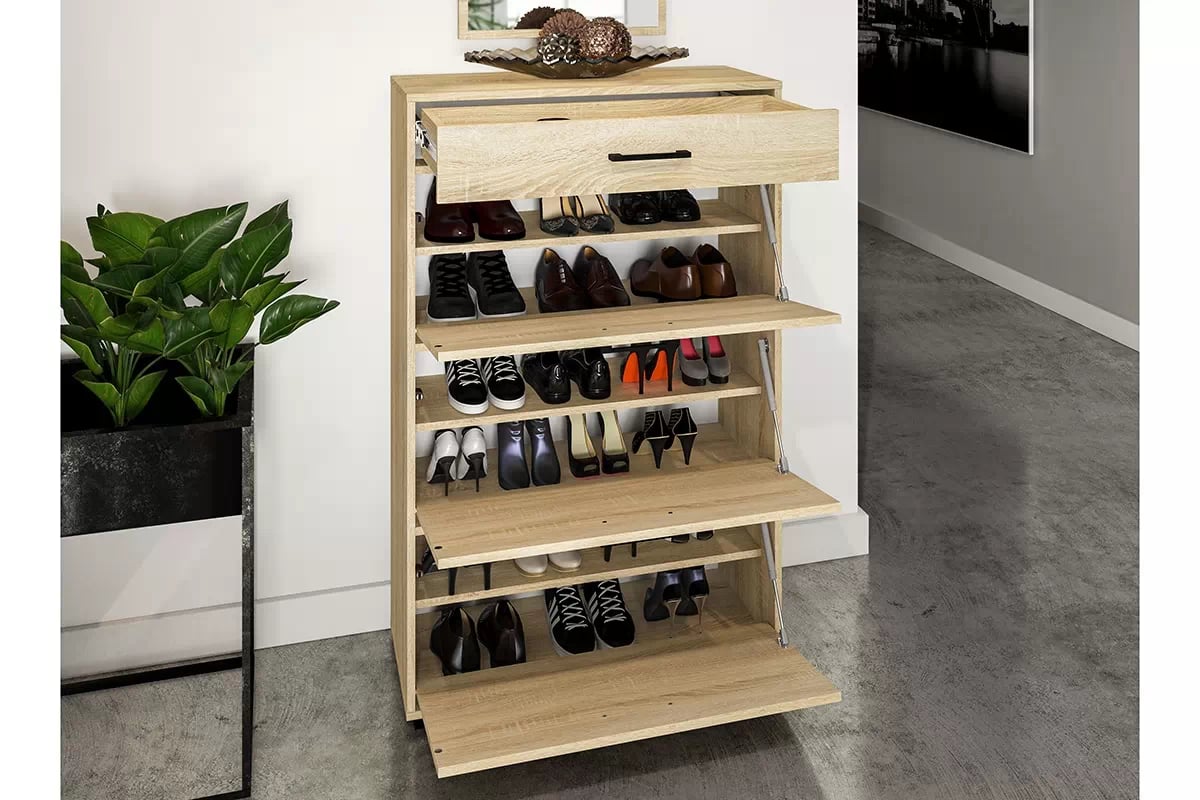 Meuble à Chaussures en Finition Lumière de Sonoma – Rangement Moderne et Robuste - Decora Home