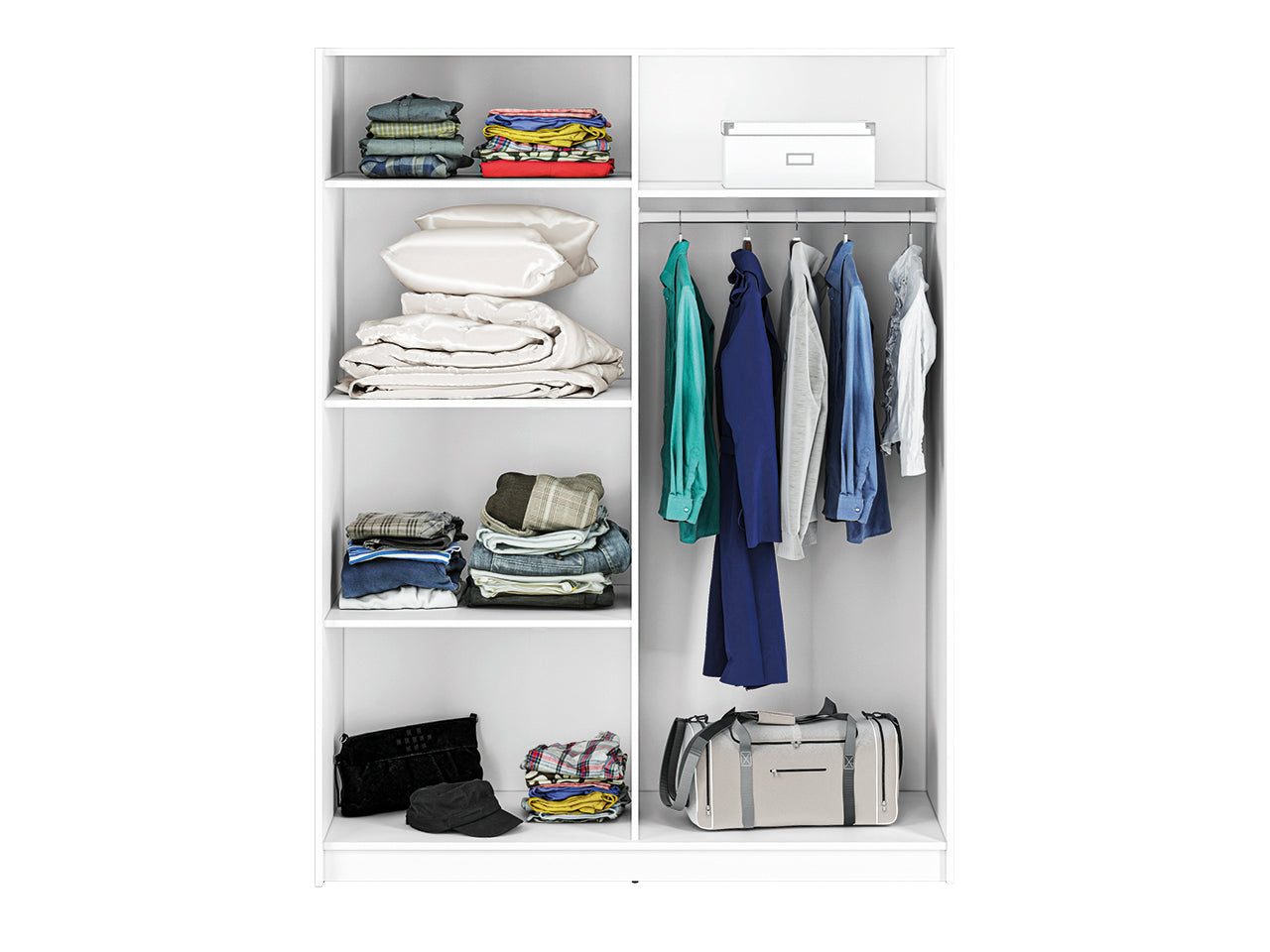 Armoire Blanche à Portes Coulissantes – Design Moderne et Rangement Optimisé - Decora Home