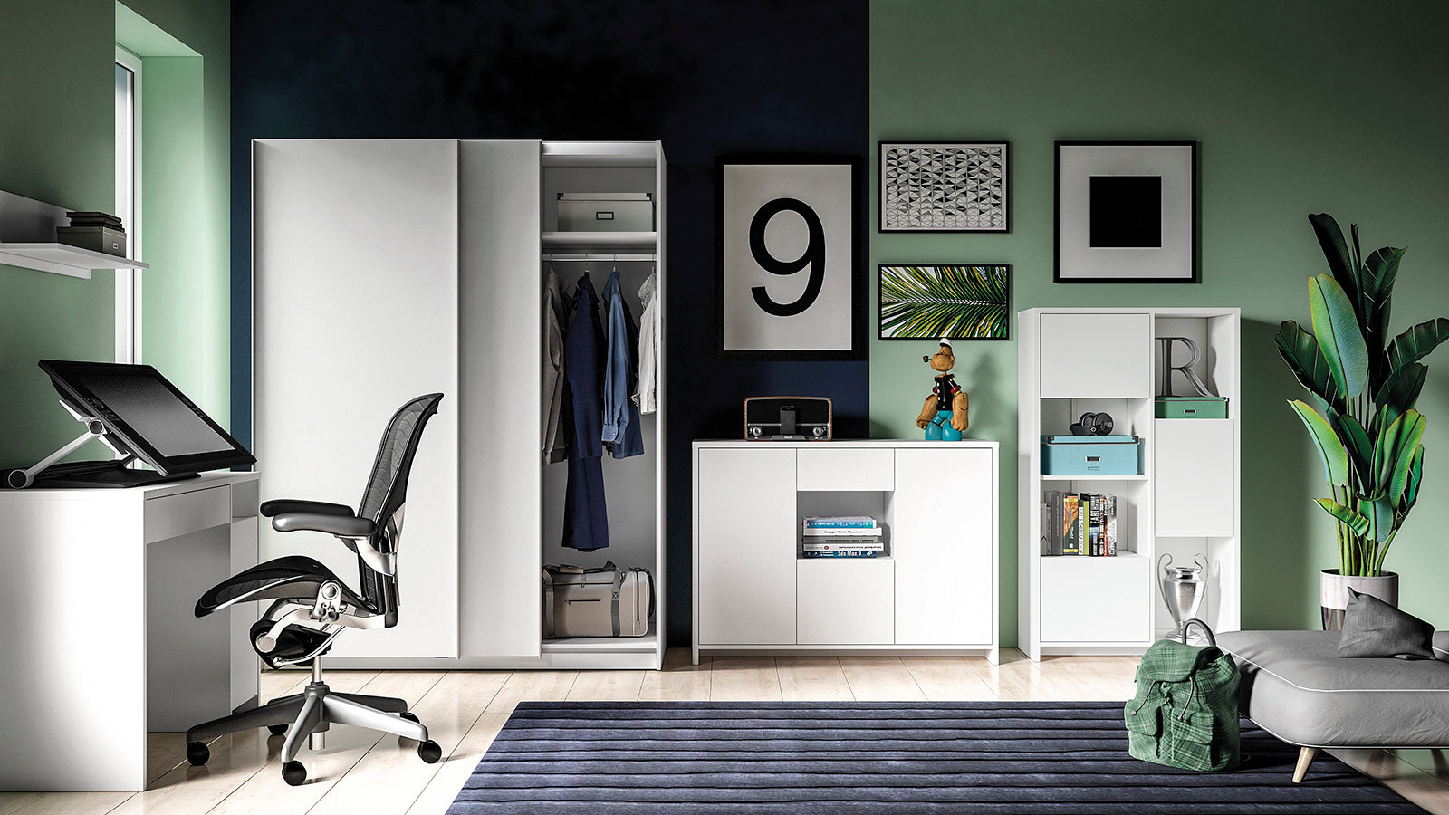 Armoire Blanche à Portes Coulissantes – Design Moderne et Rangement Optimisé - Decora Home