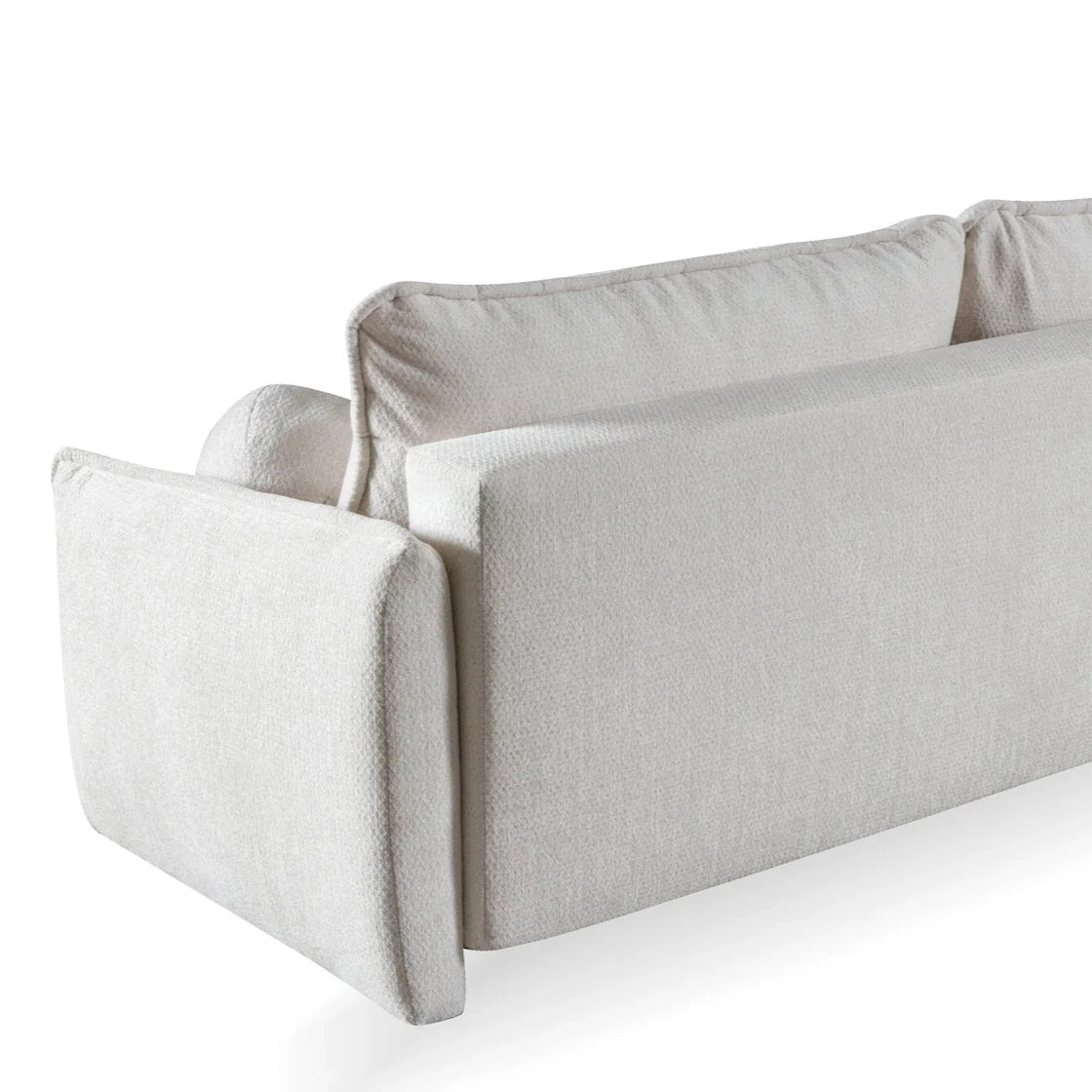 Canapé d’angle convertible écru avec fonction couchage et espace de rangement - Decora Home
