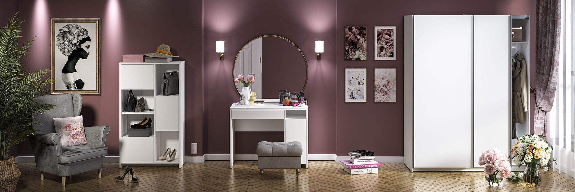 Armoire Blanche à Portes Coulissantes – Design Moderne et Rangement Optimisé - Decora Home