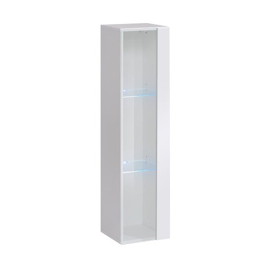 SWITCH XIII hanging wall unit, blanc brillant with chêne Wotan, slatted fronts