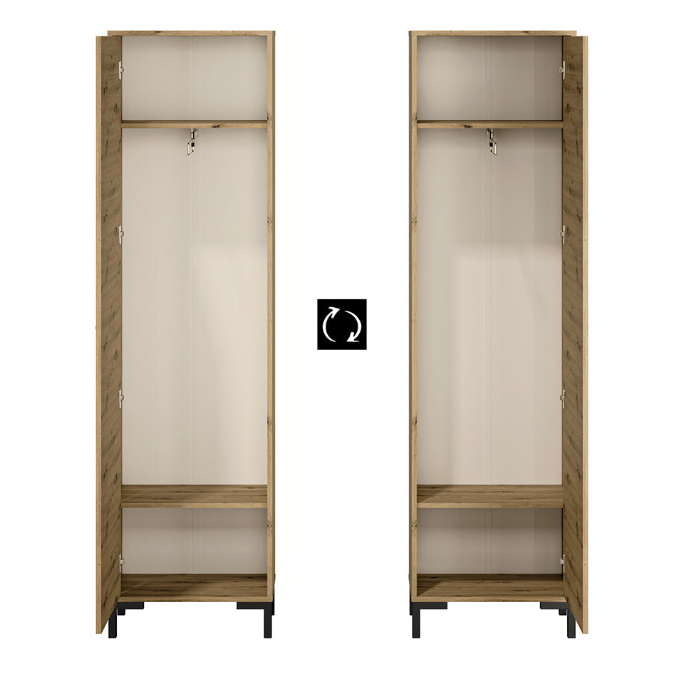 Garde-robe Réversible – Chêne Artisanal – Ouverture Droite/Gauche - Decora Home