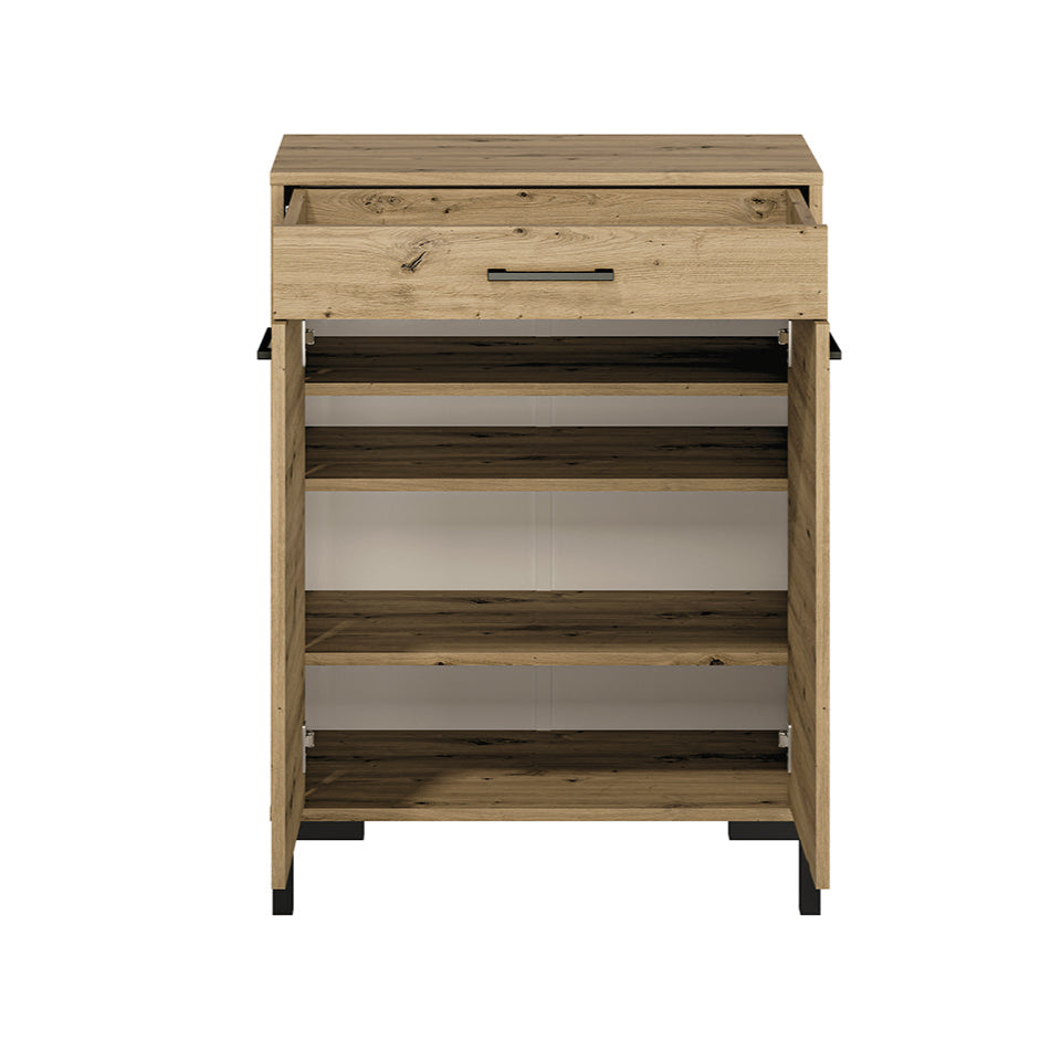 Meuble à Chaussures en Chêne Artisanal avec Bordure ABS - Rangement Pratique et Élégant - Decora Home