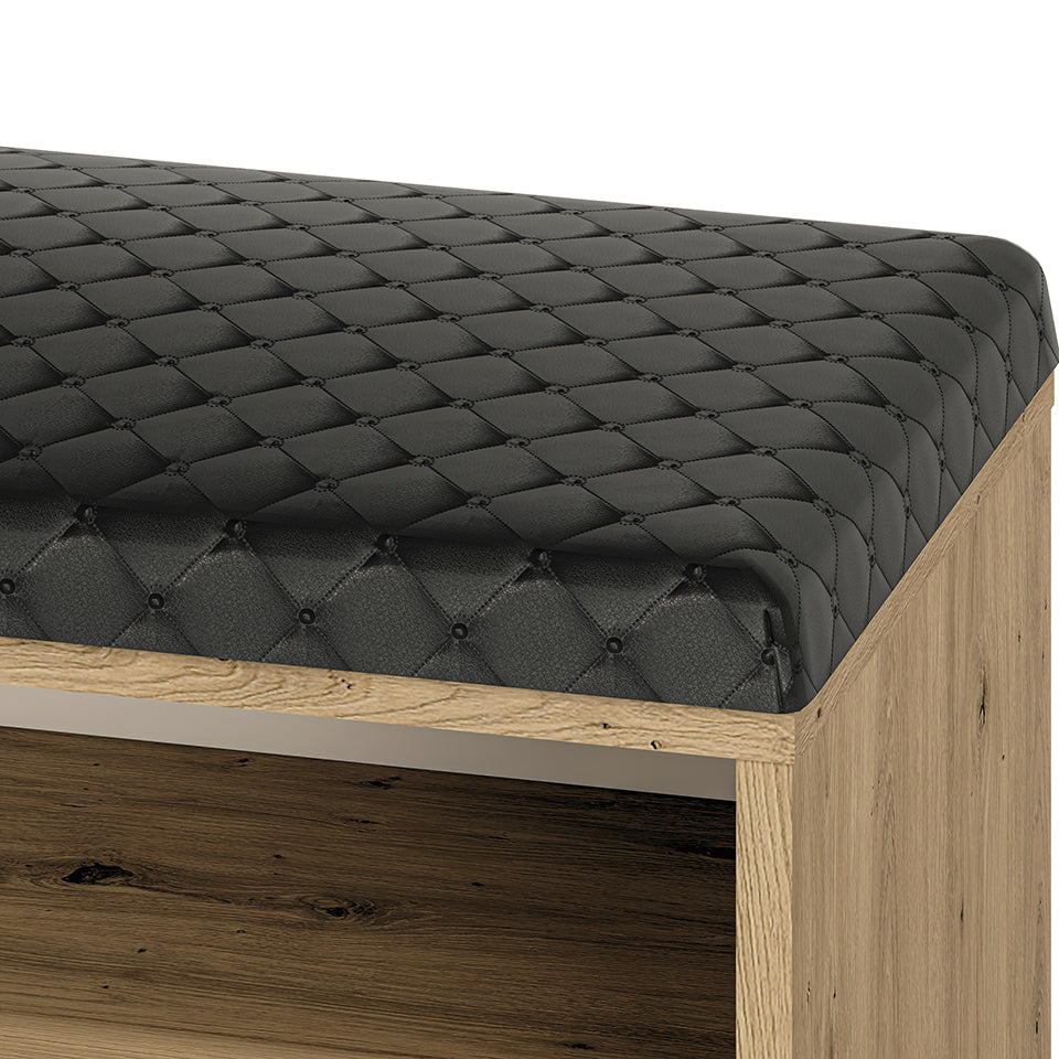 Meuble à Chaussures en Chêne Artisanal avec Bordure ABS - Durable, Résistant aux Rayures et à l'Humidité - Decora Home