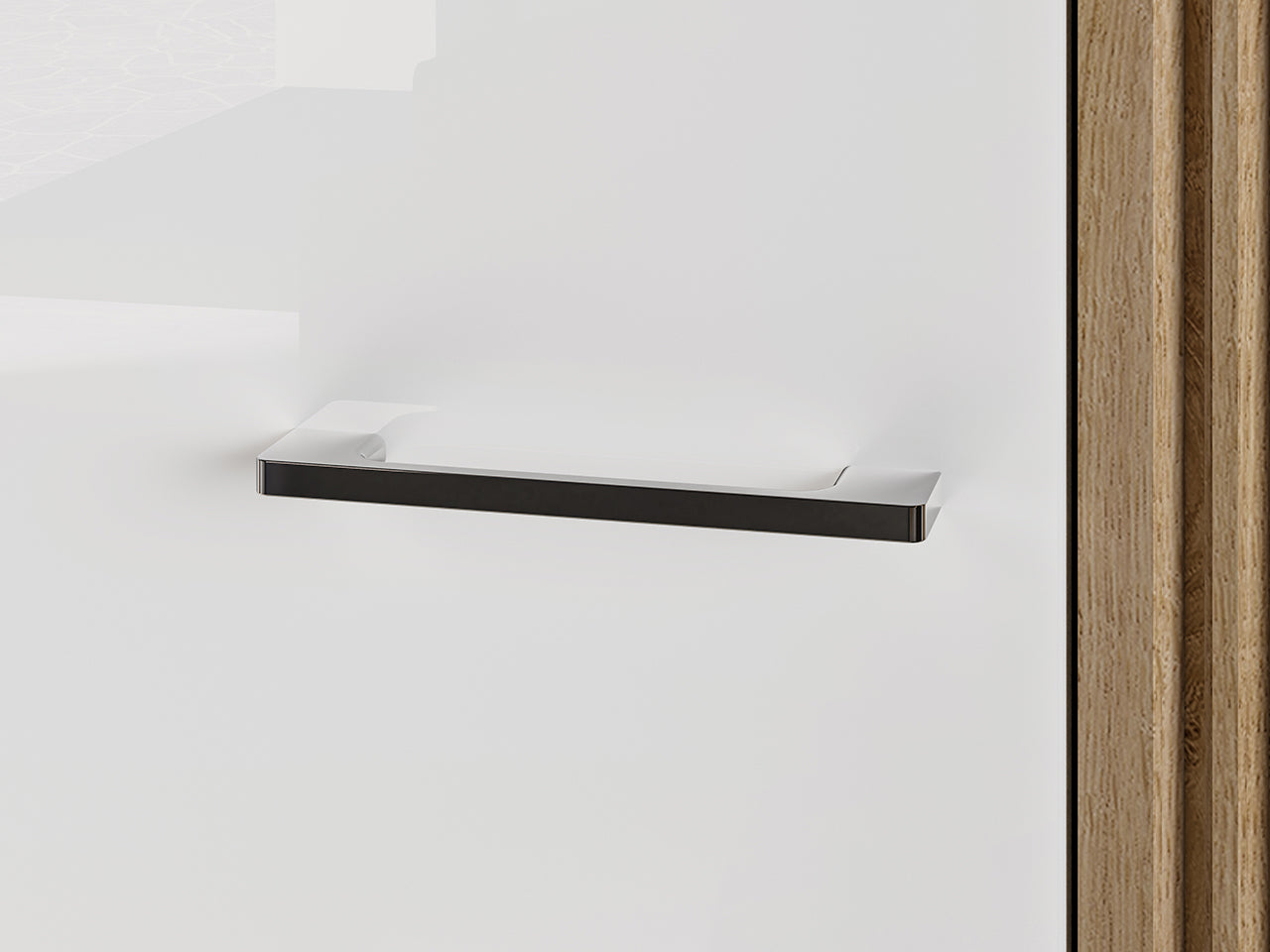 Armoire Moderne en Chêne Castello et MDF Blanc Brillant – Durabilité et Élégance avec Bordure ABS - Decora Home