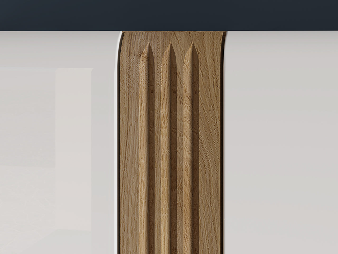 Armoire Moderne en Chêne Castello et MDF Blanc Brillant – Durabilité et Élégance avec Bordure ABS - Decora Home