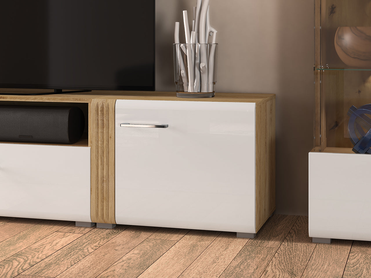 Module Complémentaire Chêne Castello & Blanc Brillant – Fonctionnalité sur mesure|Offre Limitée|Decora Home