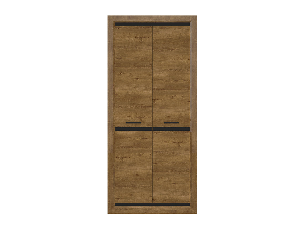 Garde-Robe Moderne en Chêne de Lefkas et Noir – Pratique, Durable et Élégant avec Bordure ABS - Decora Home