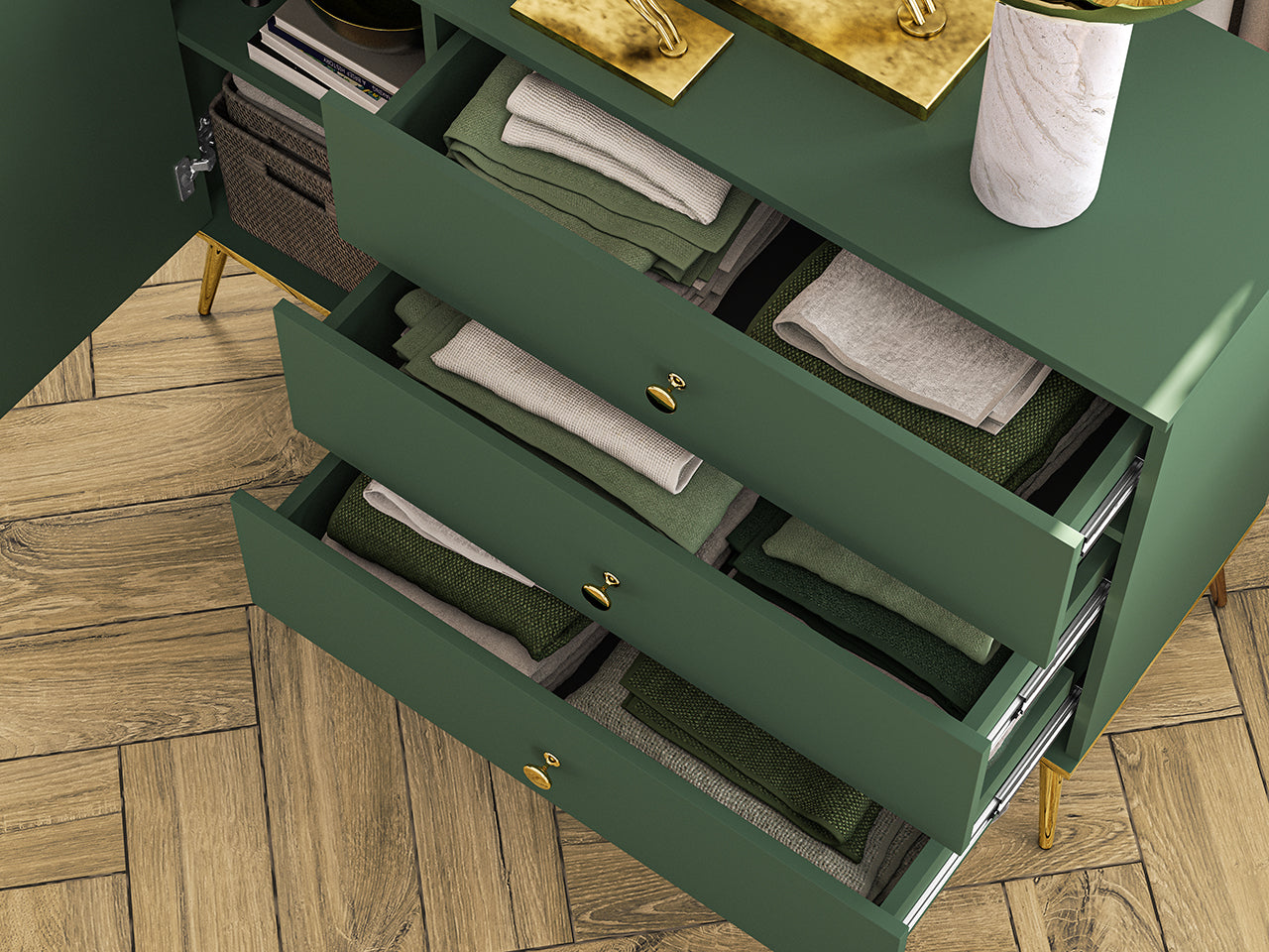 Commode, Buffet, Buffet Labrador avec Bordure ABS - Résistant aux Rayures et à l'Humidité - Decora Home