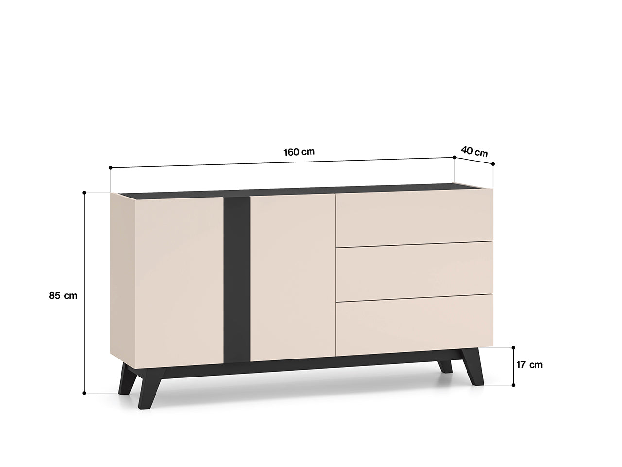 Commode, Buffet Moderne à Portes et Tiroirs Spacieux pour Rangement Optimisé - Decora Home