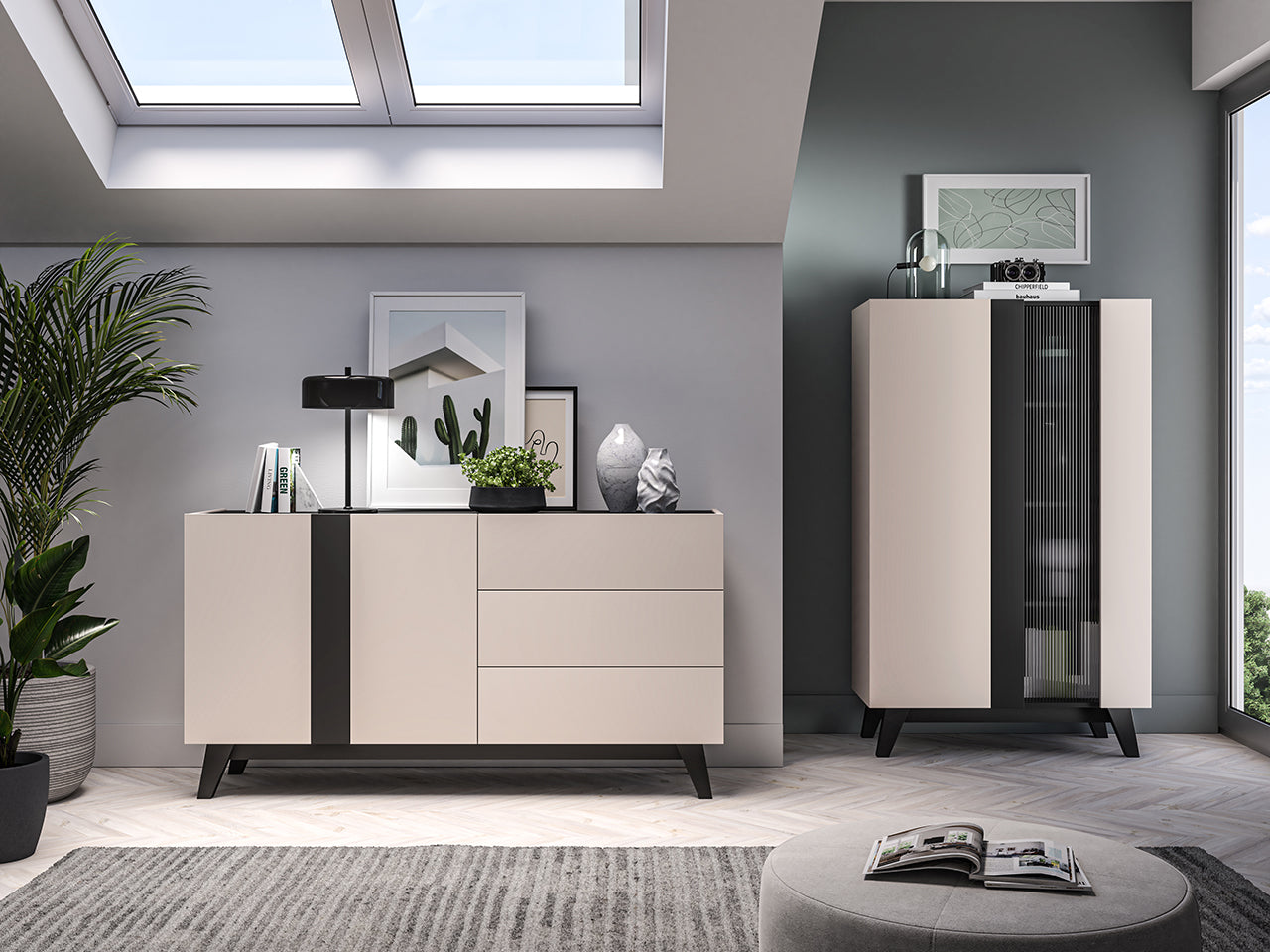 Commode, Buffet Moderne à Portes et Tiroirs Spacieux pour Rangement Optimisé - Decora Home
