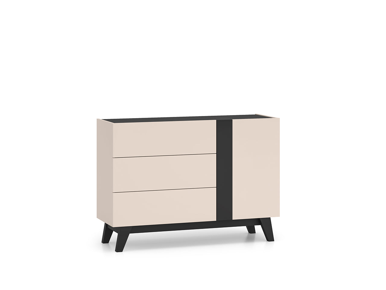 Commode, Buffet avec Tiroirs à Extension Complète et Niches Spacieuses | Cachemire et Noir - Decora Home