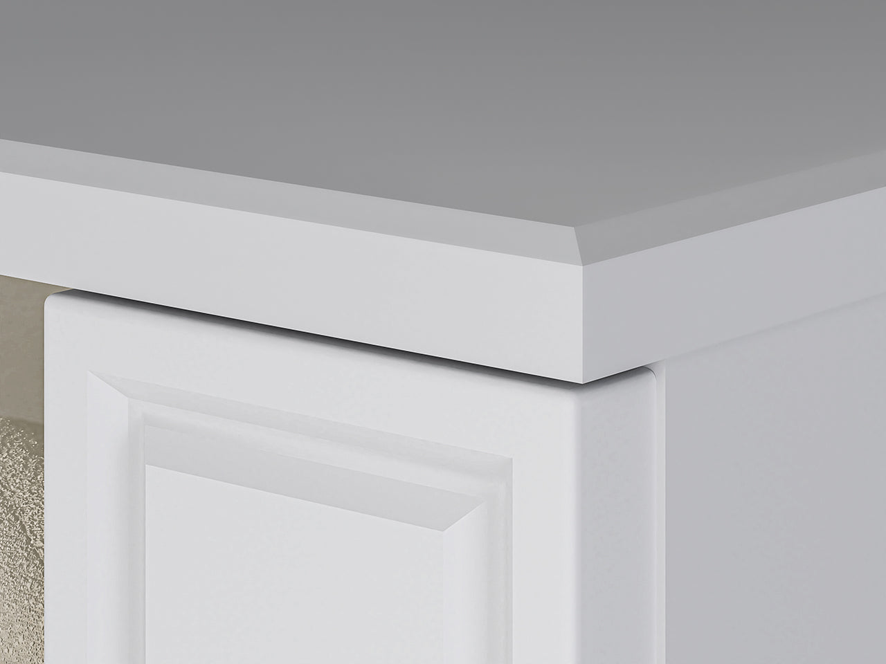Vitrine en Bois Blanc Laqué Brillant avec Pieds Dorés – Verre Trempé, Éclairage Tactile et Tiroir à Extension - Decora Home