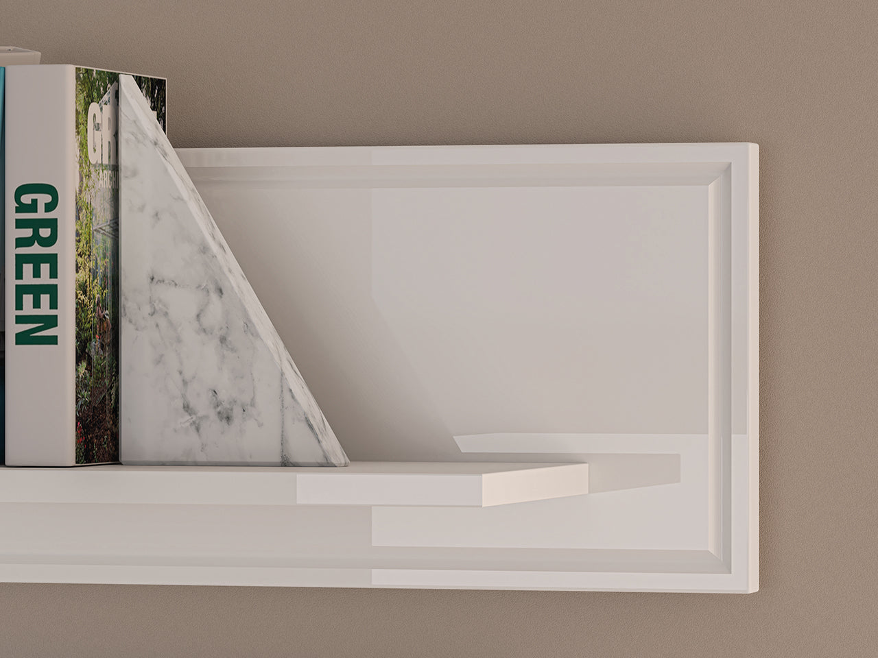 Étagère Murale en Bois Blanc Laqué Brillant - Decora Home