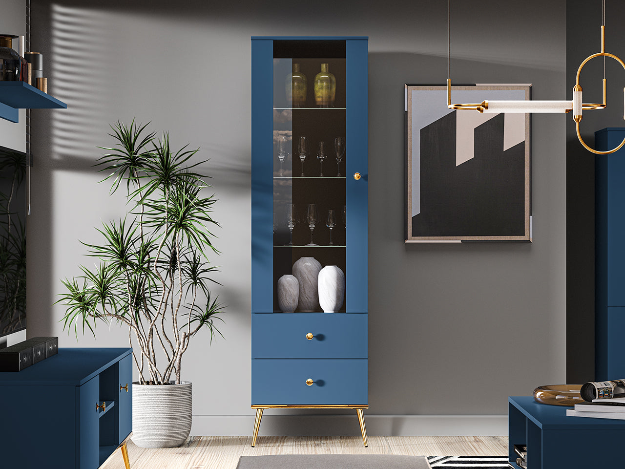 Vitrine Design avec Bordure ABS et Verre Trempé - Rétroéclairage en Option - Decora Home