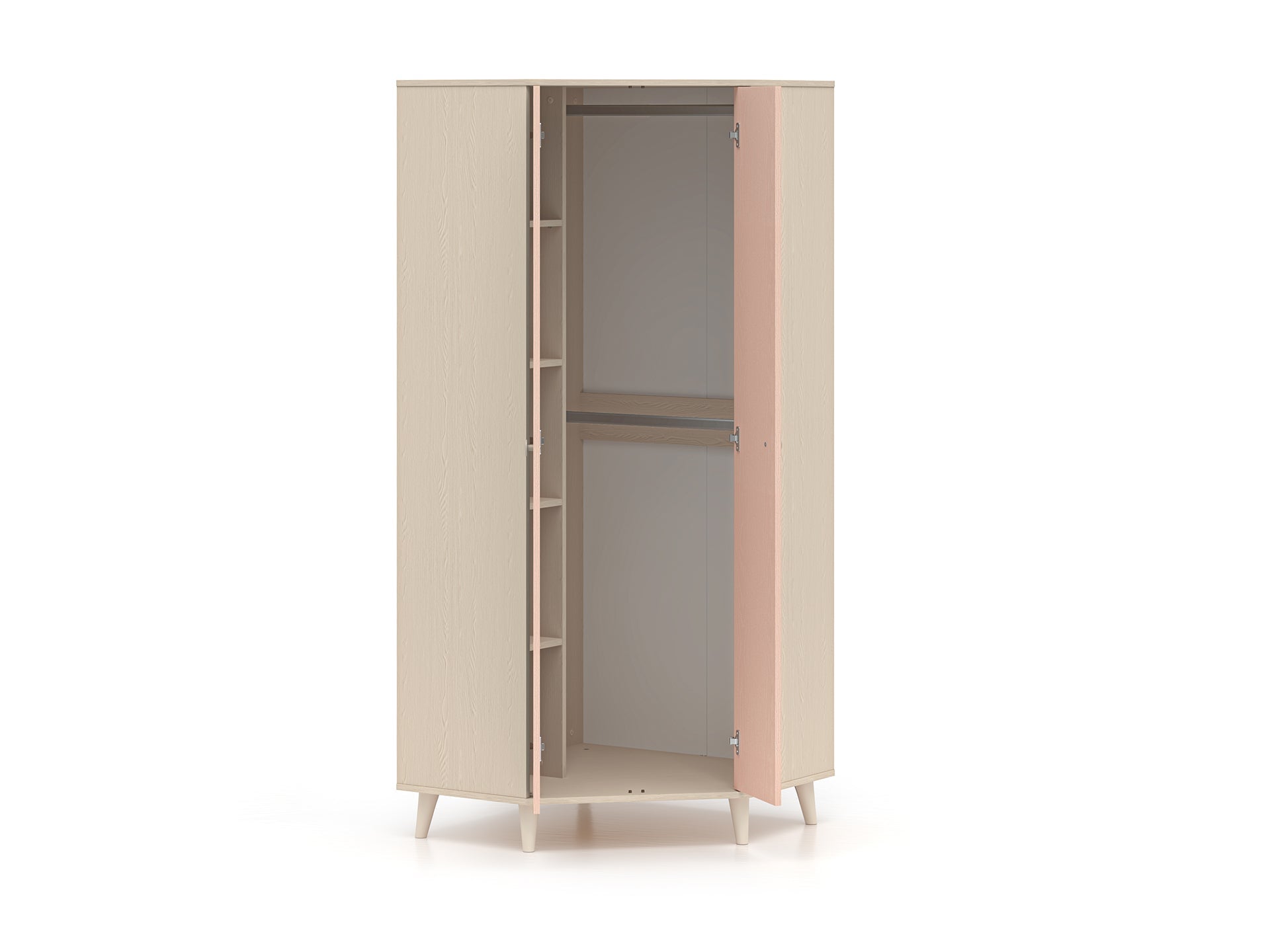 Armoire enfant Moderne Bicolore – Rose Millénaire & Sable du Désert – Design Élégant et Fonctionnel - Decora Home