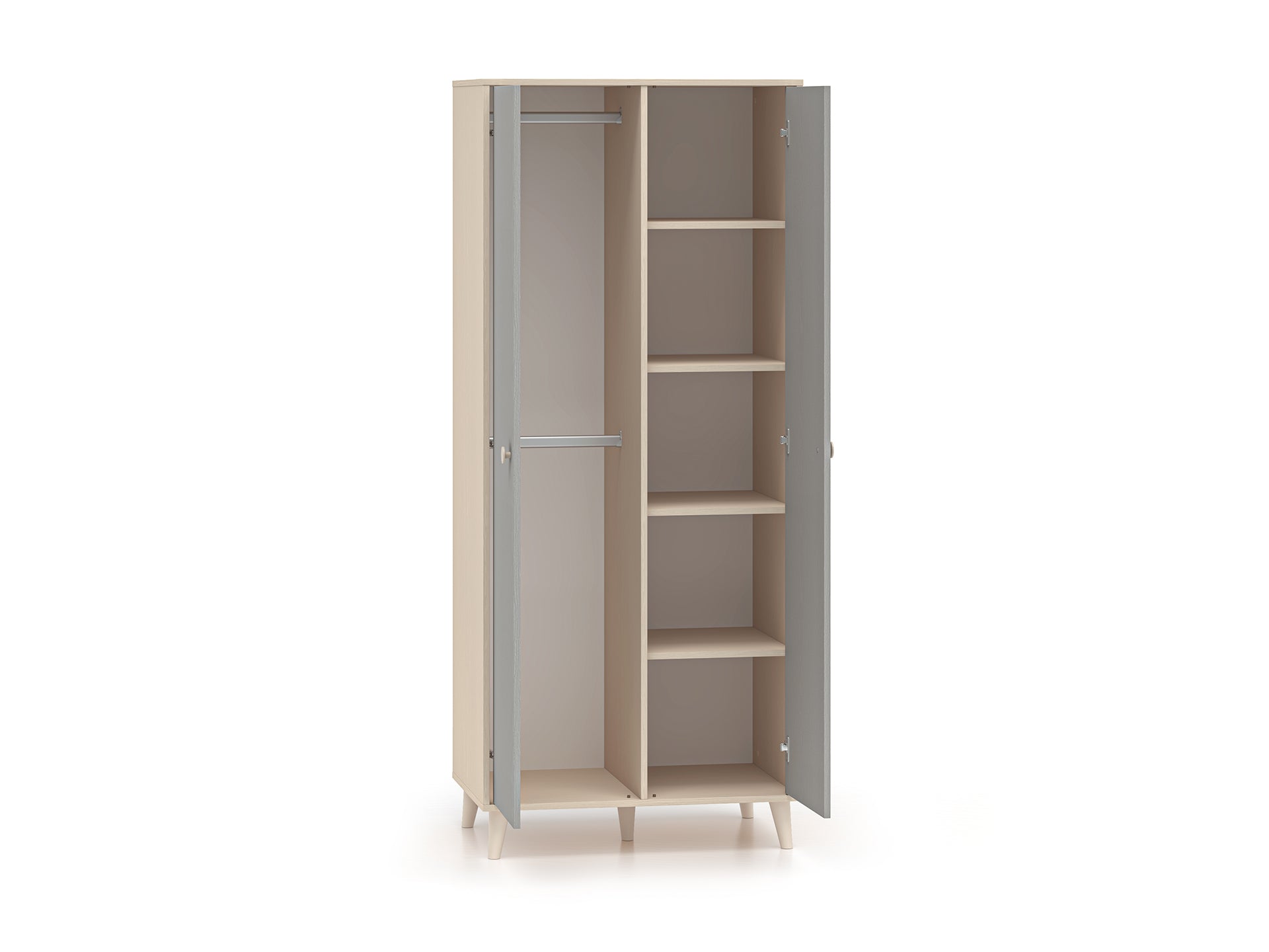 Armoire enfant Contemporaine 190 cm – Finition Haut de Gamme en Rose Millénaire et Sable du Désert – Pratique et Élégante - Decora Home