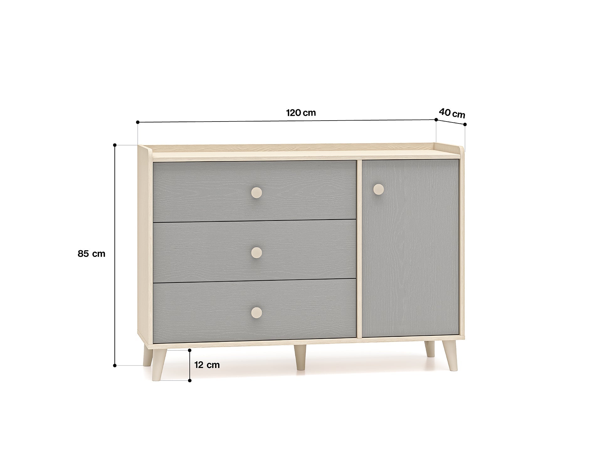 Commode, Buffet enfant Moderne avec Tiroirs Extensibles et Design Élégant – Résistant aux Rayures et à l'Humidité - Decora Home