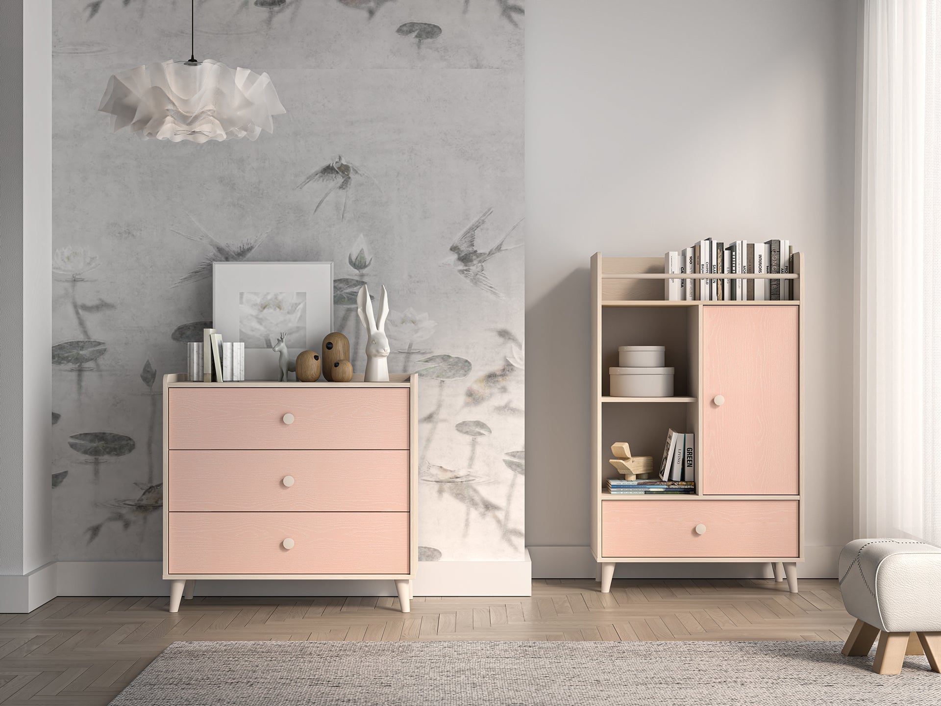 Commode, Buffet enfant moderne en panneaux laminés avec finition résistante et élégante - Decora Home