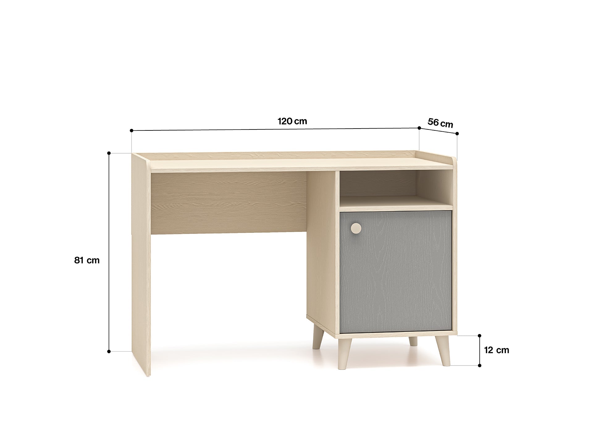 Bureau enfant Moderne avec Design Élégant en Rose Millénaire et Gris Palladium – Structure en Sable du Désert, Pratique et Stylé - Decora Home