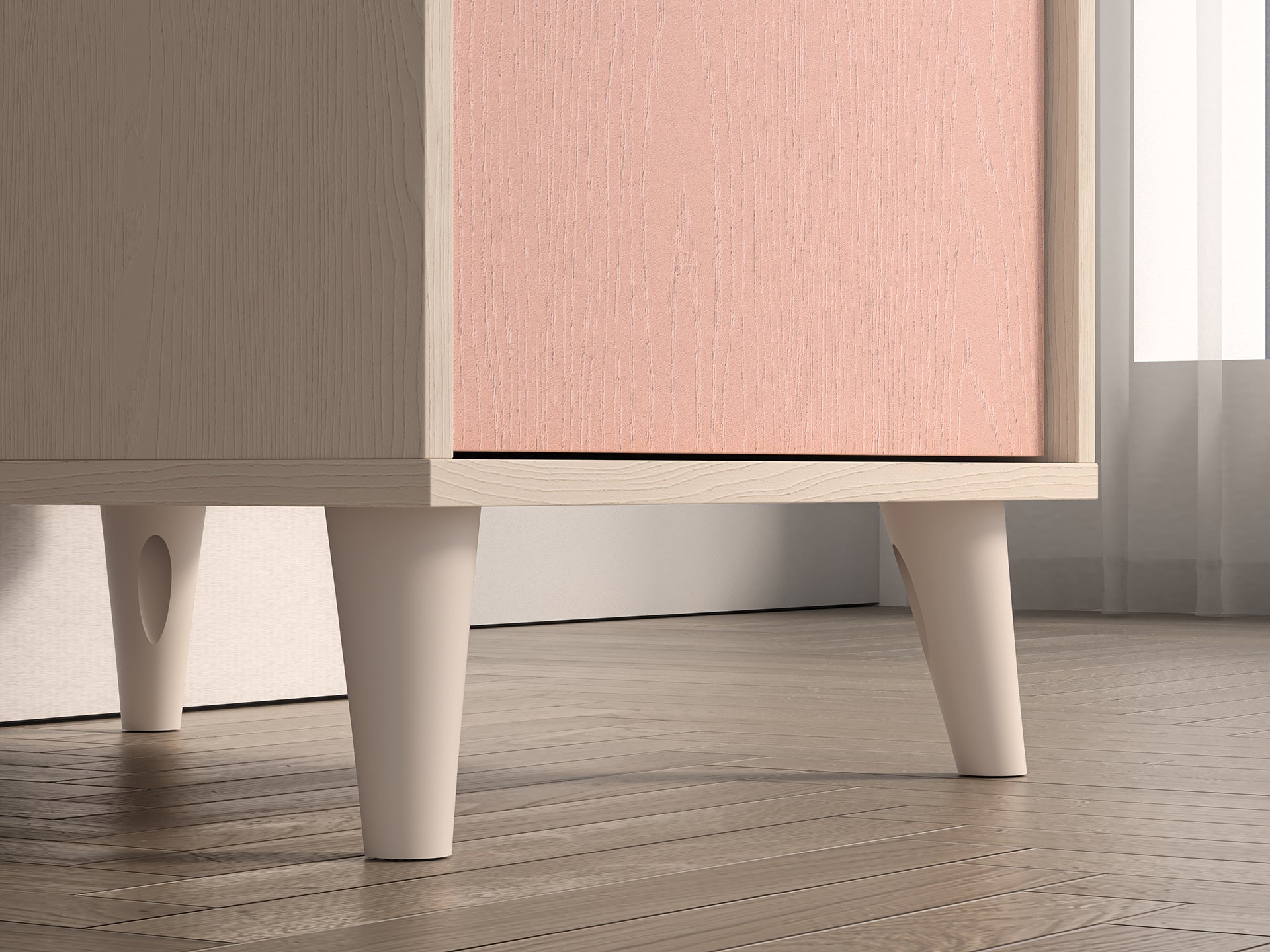 Bureau enfant Moderne avec Design Élégant en Rose Millénaire et Gris Palladium – Structure en Sable du Désert, Pratique et Stylé - Decora Home
