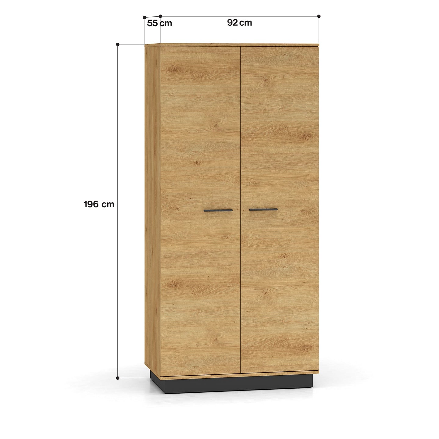 Armoire en Chêne Élégant avec Base Noire - Design Moderne et Résistant - Decora Home