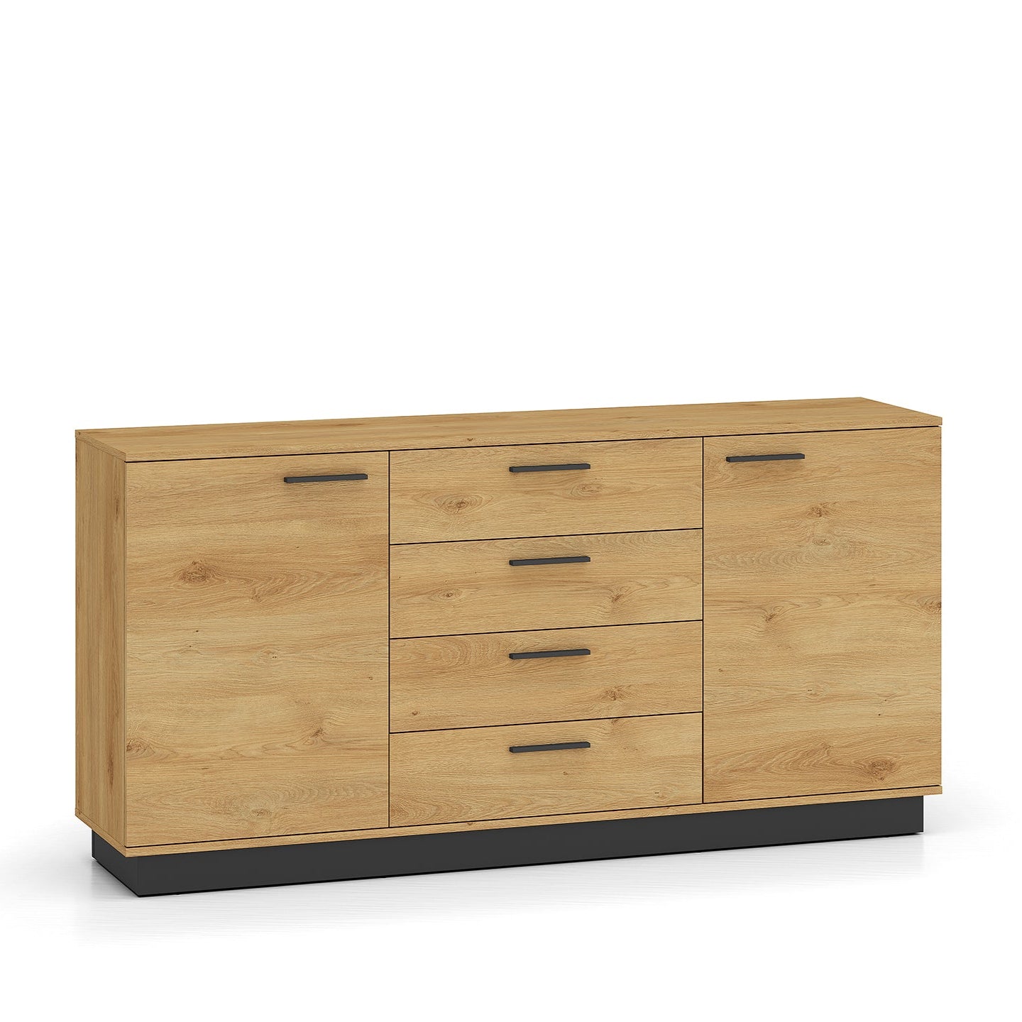 Commode, Buffet, Buffet en Chêne Élégant avec Base Noire - Design Moderne et Grande Capacité - Decora Home