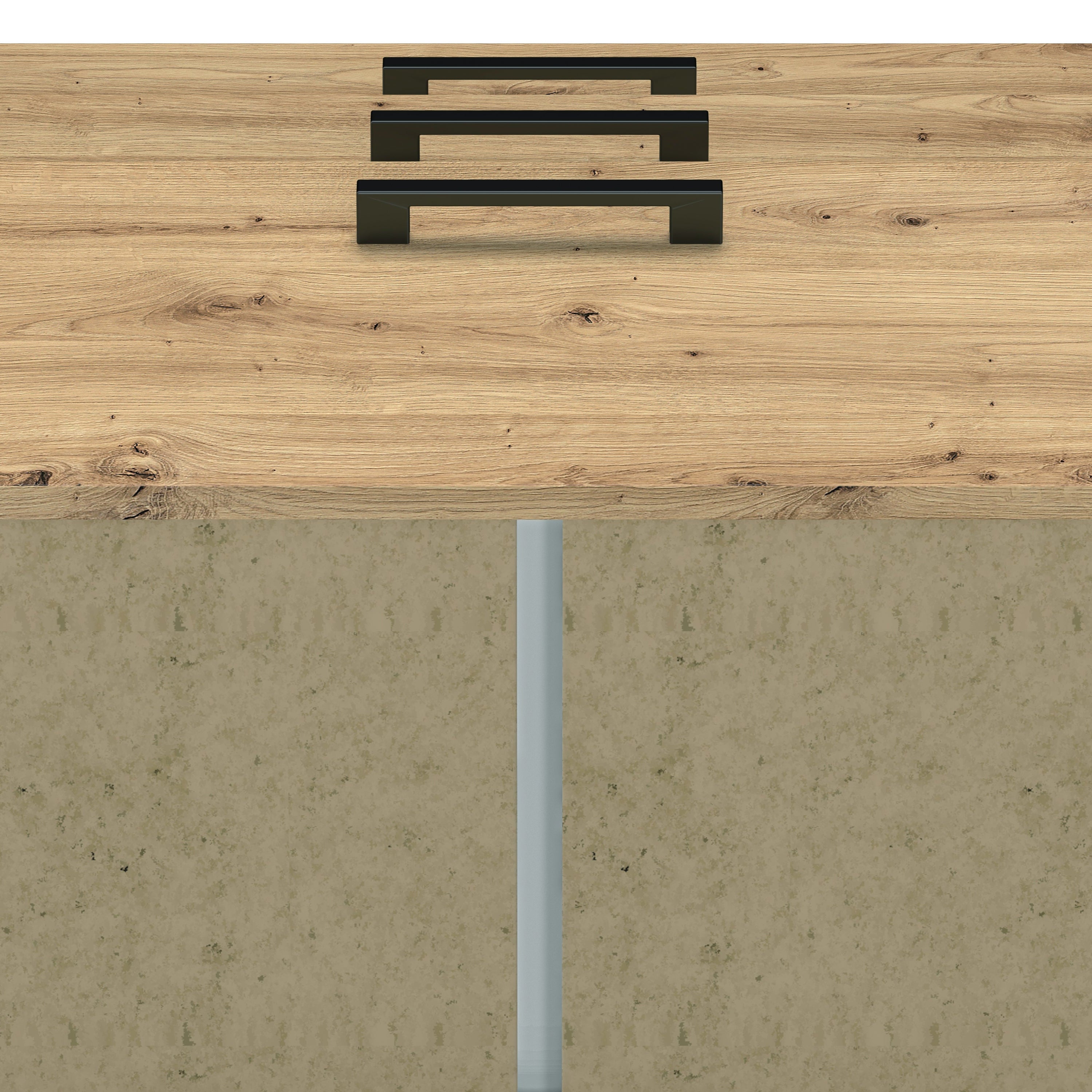 Commode, Buffet, Buffet en Chêne Artisanal avec Bordure ABS - Résistant et Élégant pour un Design Moderne - Decora Home