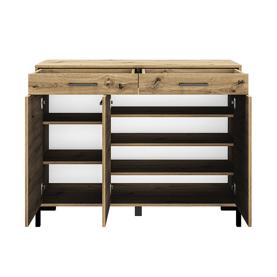Meuble à chaussures en chêne artisanal – Rangement pratique et design robuste - Decora Home