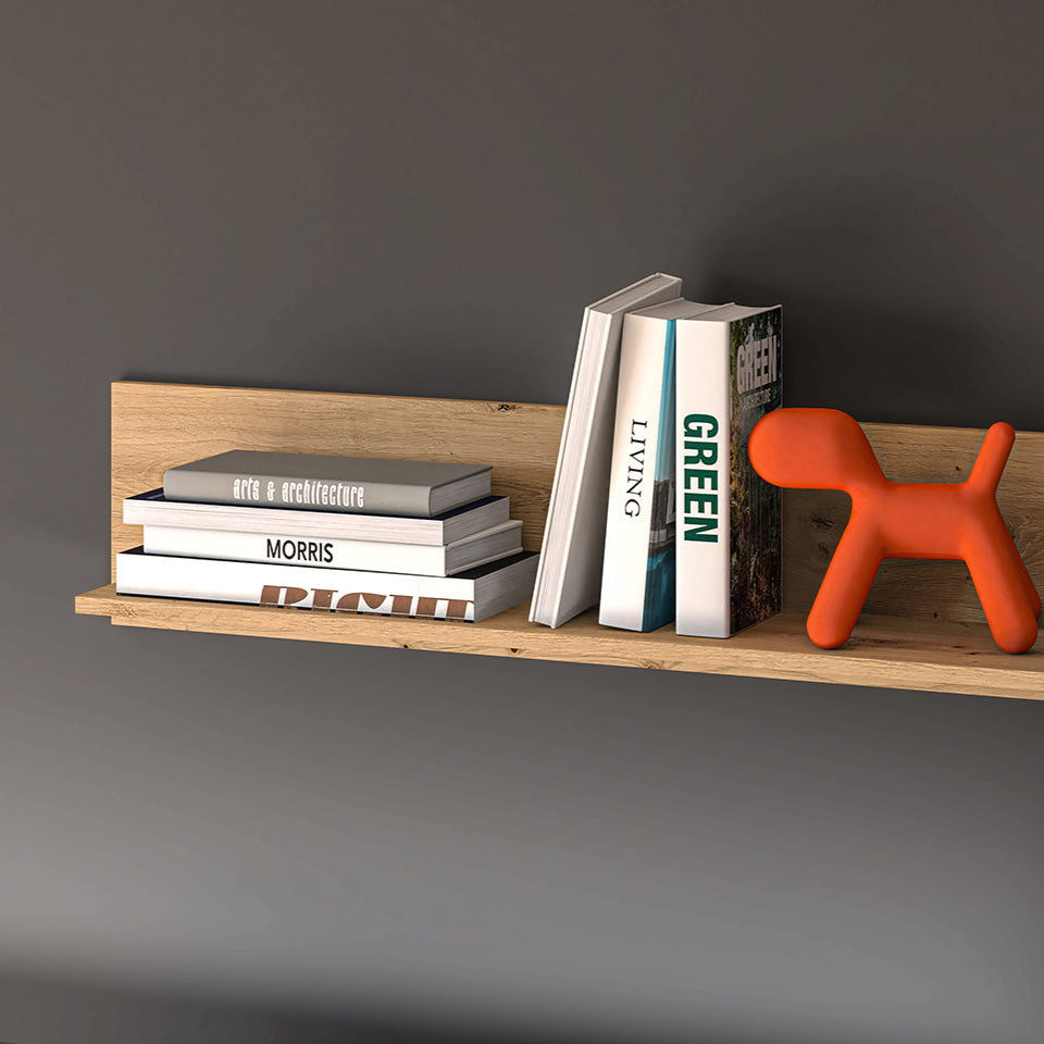 Étagère Murale en Chêne Artisanal avec Bordure ABS - Résistante aux Rayures, Humidité et Températures Élevées - Decora Home