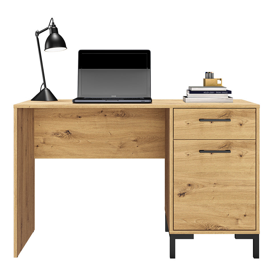 Bureau en Chêne Artisanal avec Bordure ABS - Résistant aux Rayures et Humidité, Design Moderne et Fonctionnel - Decora Home