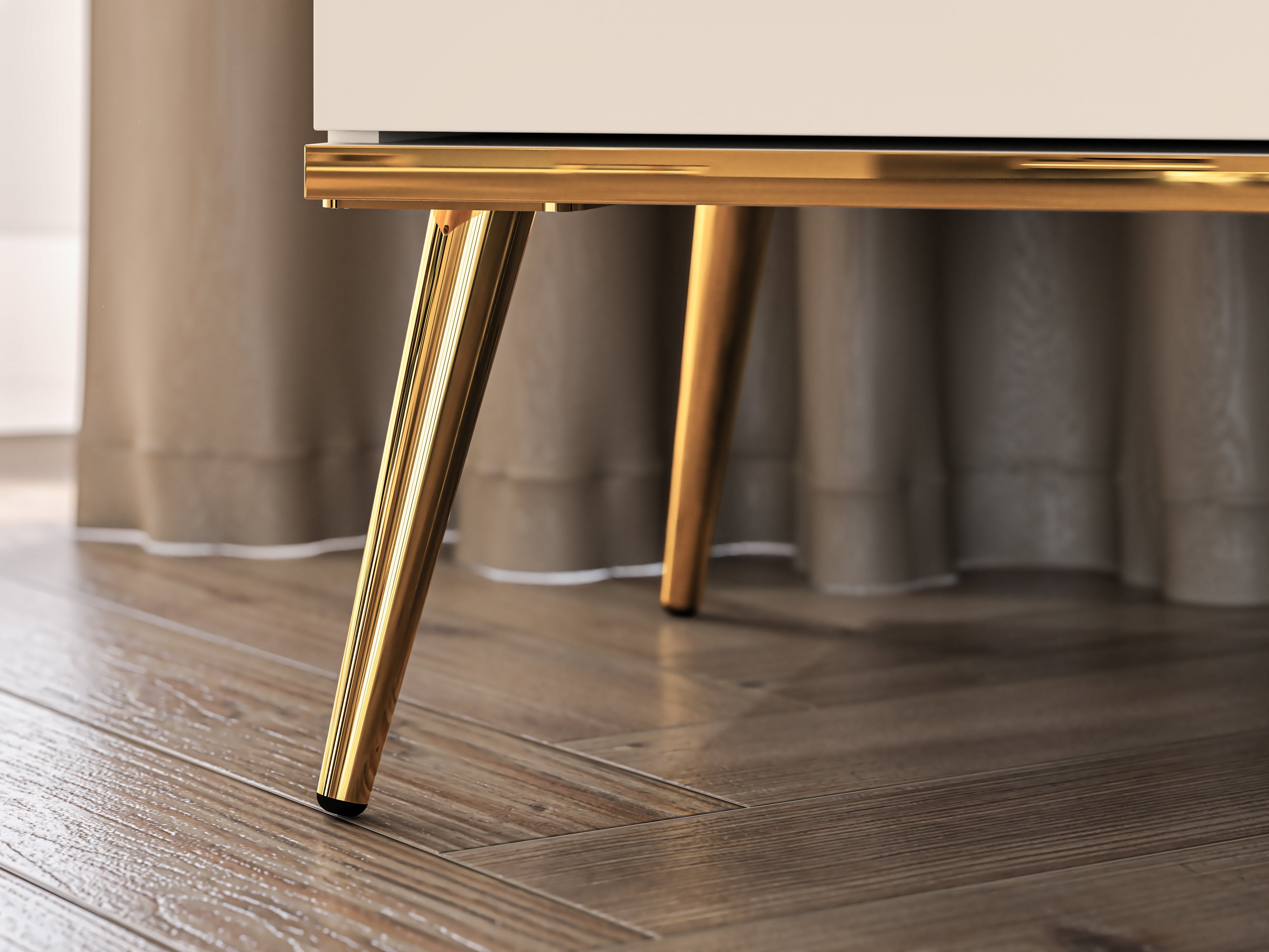 Commode, Buffet  - Design Cachemire avec Tiroirs Profonds et Pieds Dorés - Decora Home