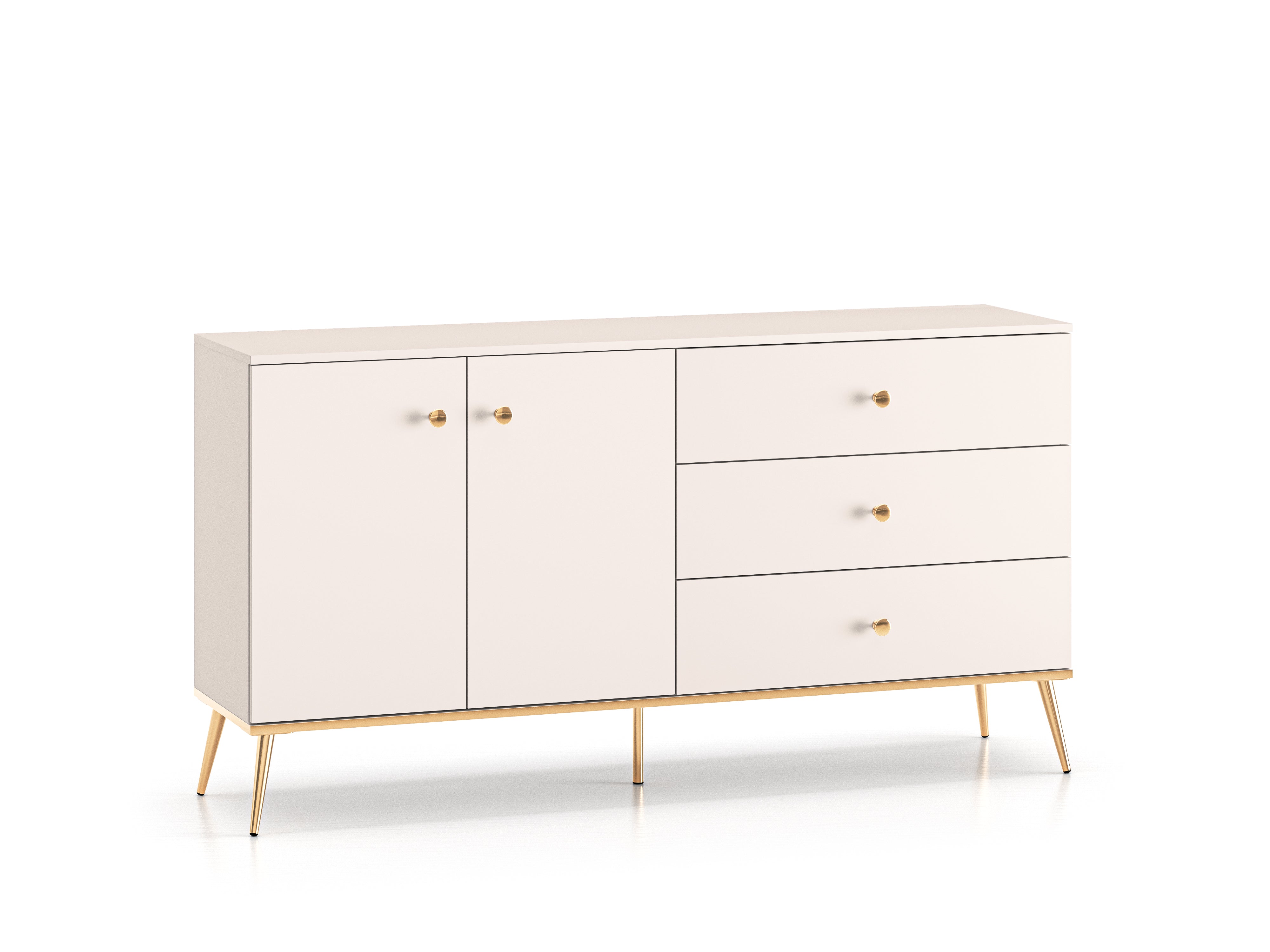 Grande Commode, Buffet  - Design Cachemire avec Tiroirs Profonds et Pieds Dorés - Decora Home
