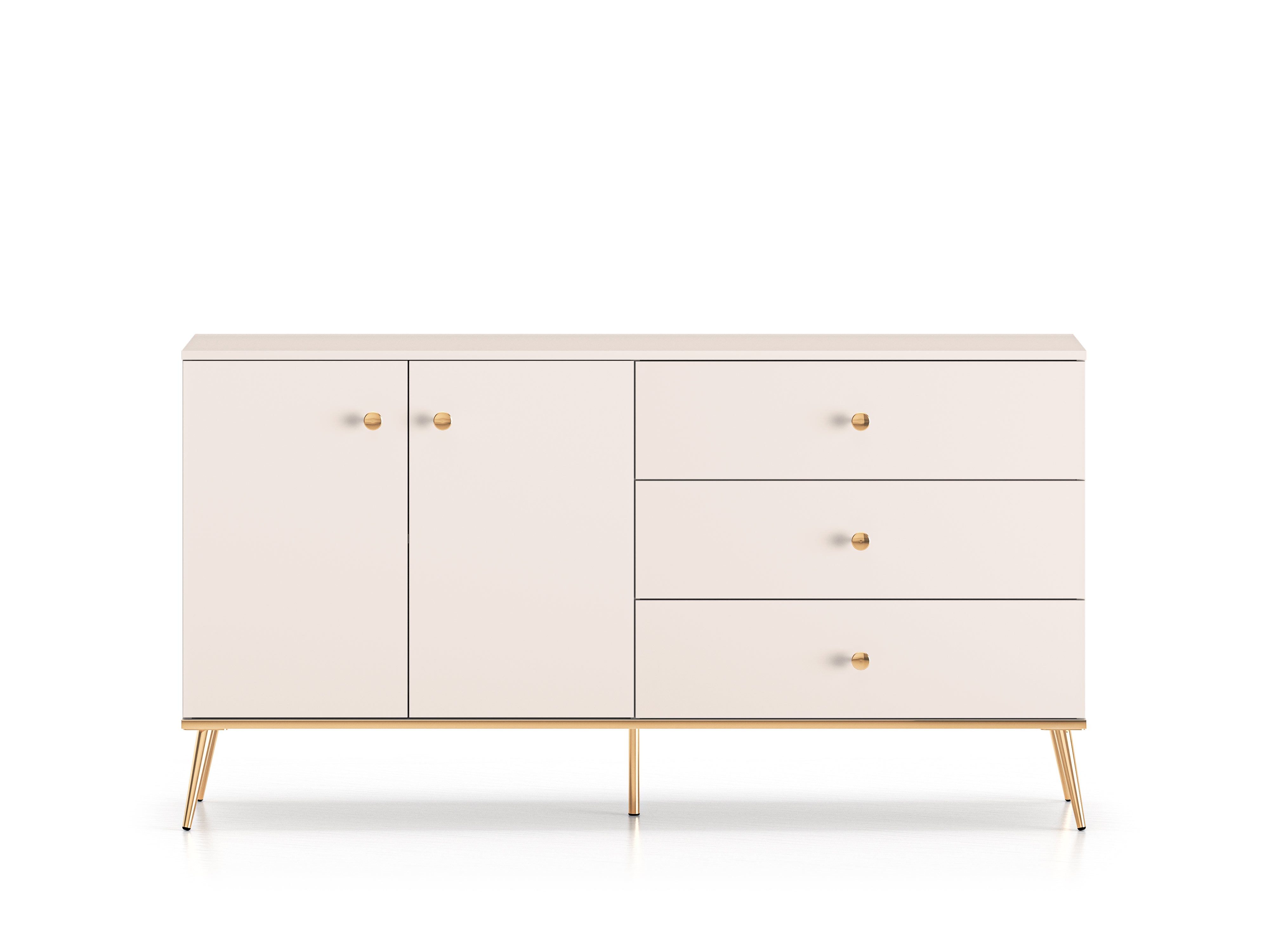 Grande Commode, Buffet  - Design Cachemire avec Tiroirs Profonds et Pieds Dorés - Decora Home