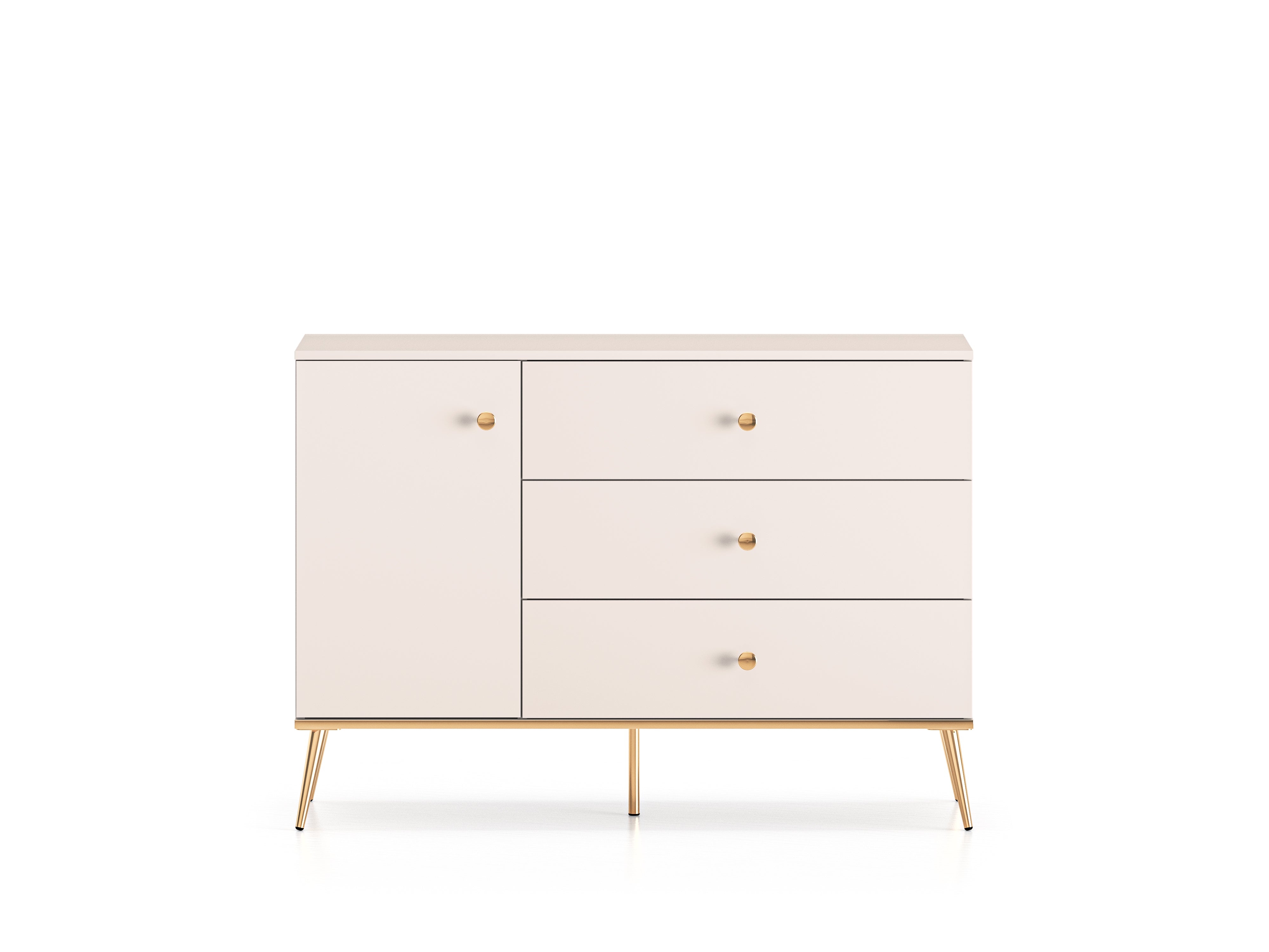 Commode, Buffet  - Design Cachemire avec Tiroirs Profonds et Pieds Dorés - Decora Home