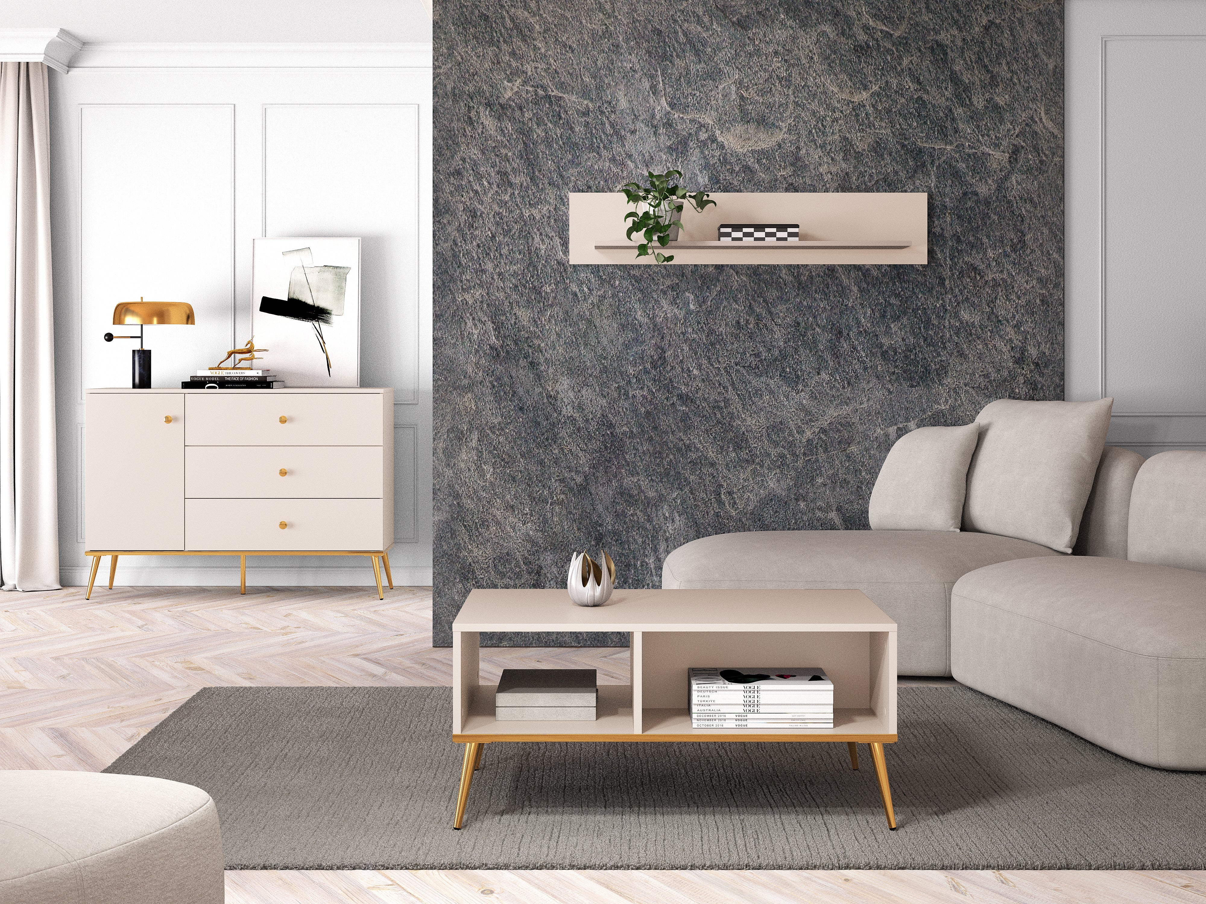 Étagère Suspendue- Design Cachemire avec Large Plateau d'Exposition - Decora Home