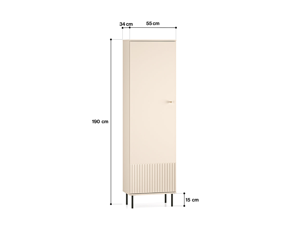 Armoire Sofina en MDF Cachemire avec Cintre Extensible et Étagères Pratiques - Decora Home