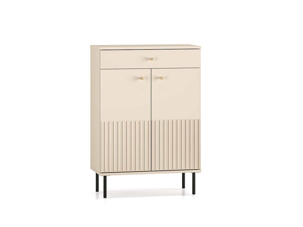 Meuble à Chaussures avec Doubles Portes et Tiroir à Extension Complète - MDF Cachemire - Decora Home