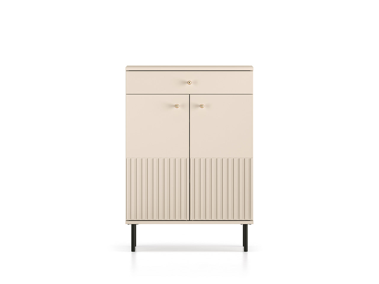 Meuble à Chaussures avec Doubles Portes et Tiroir à Extension Complète - MDF Cachemire - Decora Home